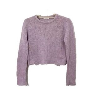 A.L.C. Lilac Crewneck Alpaca Knit Sweater